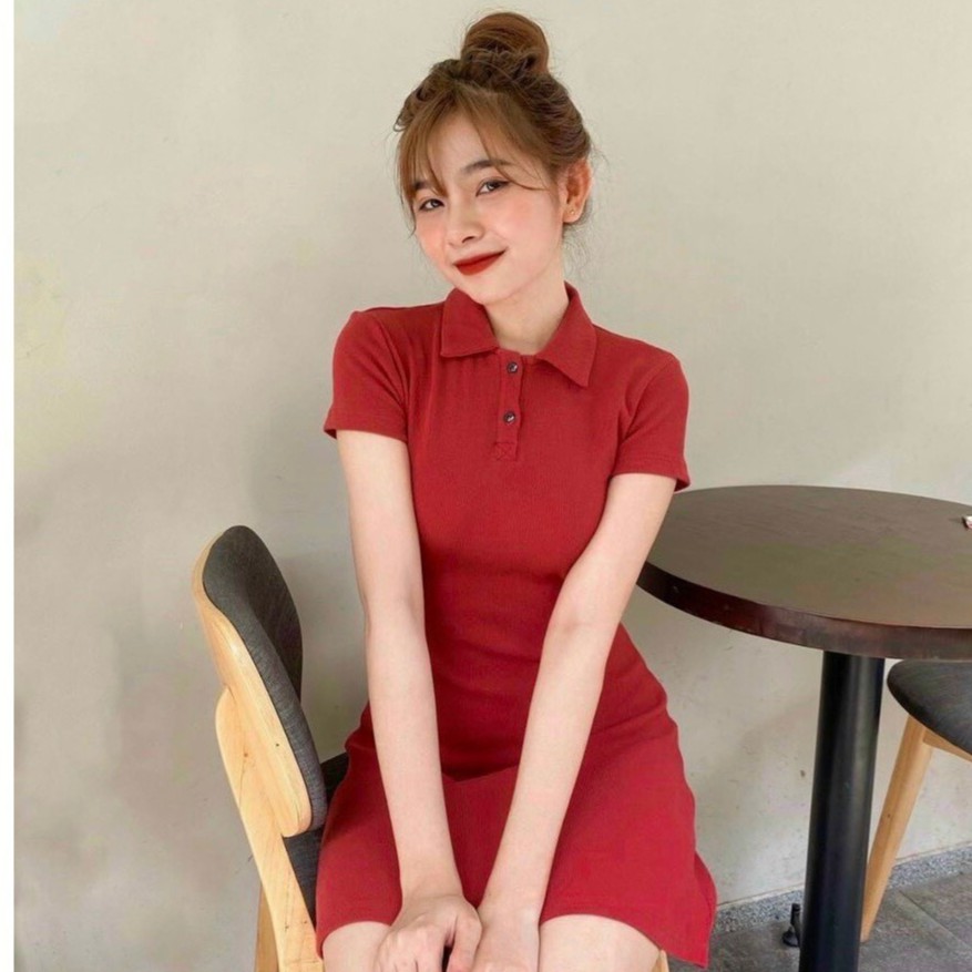 Đầm Suông Polo Body Thể Thao Chất Cotton Co Dãn 4 Chiều Váy Polo Cộc Tay Nhiều Màu