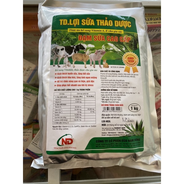 Thảo dược lợi sữa, kích thích tuyến sữa, tăng tiết sữa cho vật nuôi.