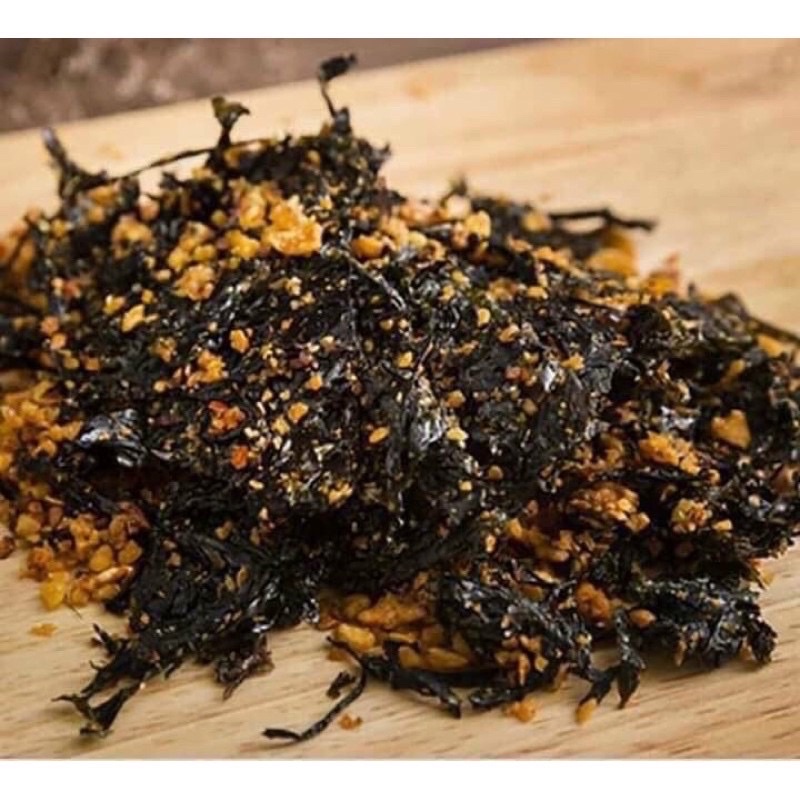 HỦ 200gr RONG BIỂN KHÔ CHÁY TỎI THƠM NGON