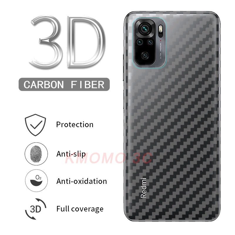 Miếng dán mặt lưng carbon chống vân tay chống xước cho Xiaomi Redmi 10C 10 10A 9 9A 9C 9T Note 11 11s 10 10s 9S 9 8 Pro Max 8 7 7A 8A