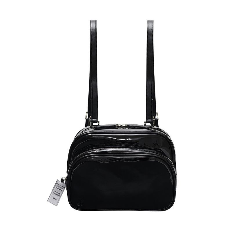 Balo da màu đen bóng thủ công phong cách Hàn Quốc cho nữ