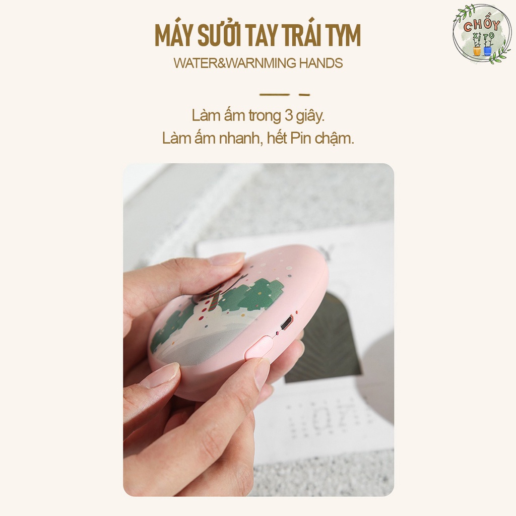 Máy Sưởi Ấm Mini Cầm Tay CHỒY EQS580 2 Chế Độ Sưởi Ấm Tích Hợp Sạc Dự Phòng Cao Cấp