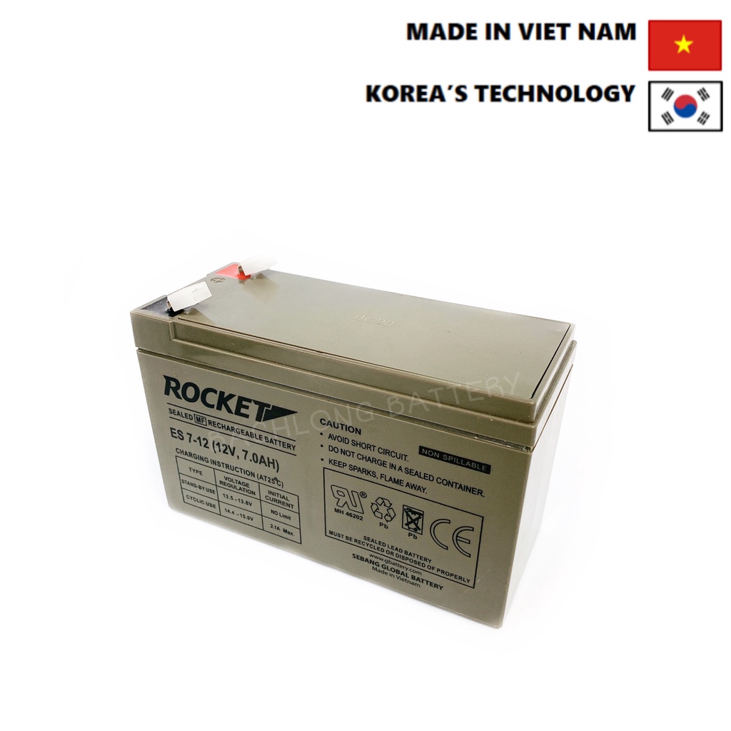 Bình Ắc Quy Lưu Điện Rocket ES 7-12 (12V - 7Ah)