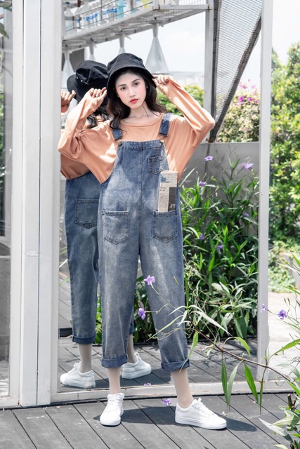 Yếm jeans dáng dài