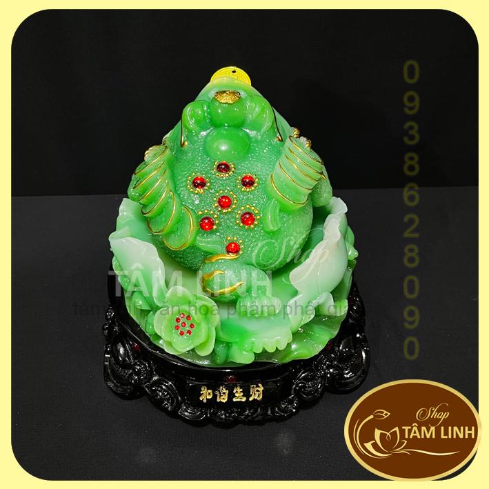 Cóc Ngậm Tiền Thiềm Thừ Phong Thủy đế  xoay 360 độ đặt ban thần tài.