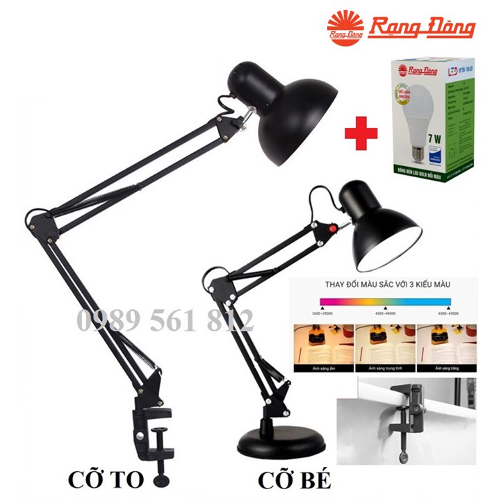 Đèn bàn/ kẹp bàn Pixar chống cận LED đổi màu 7W Rạng Đông [FULL BOX]