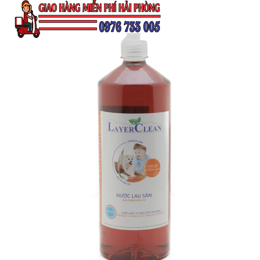 Nước lau sàn hữu cơ Layer clean hương quế 1,25l