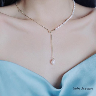Vòng cổ ngọc trai nữ Nhím Sweeties, dây chuyền ngọc trai phong cách retro