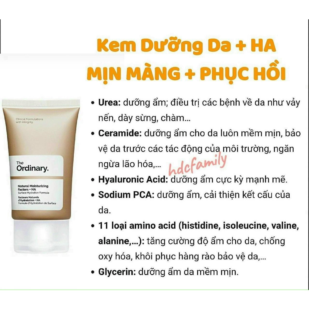 Kem dưỡng ẩm The Ordinary Natural Moisturizing Factors - HA hàng chính hãng