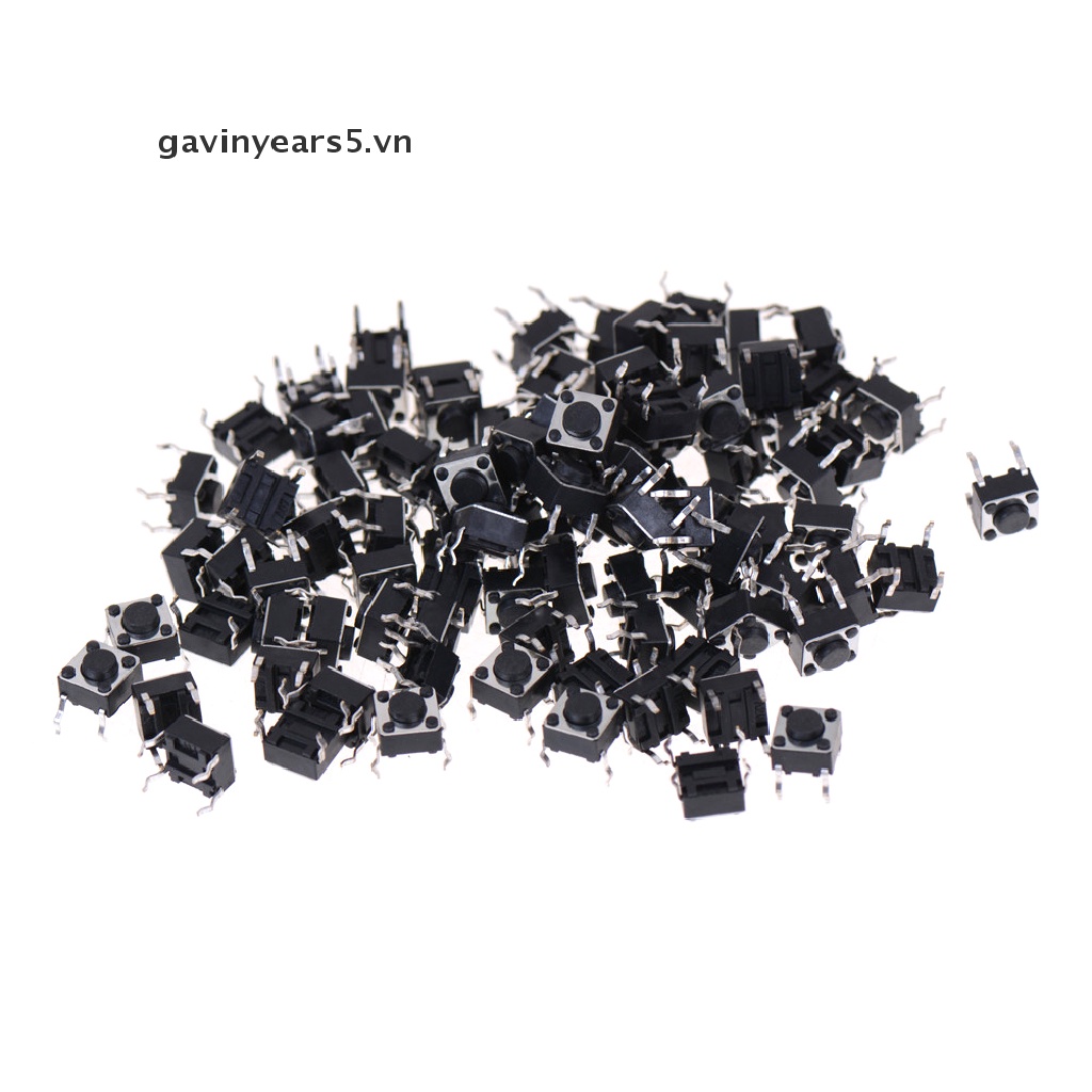 Bộ 100 Công Tắc Nút Bấm 6x6x4.5mm PCB Chuyên Dụng