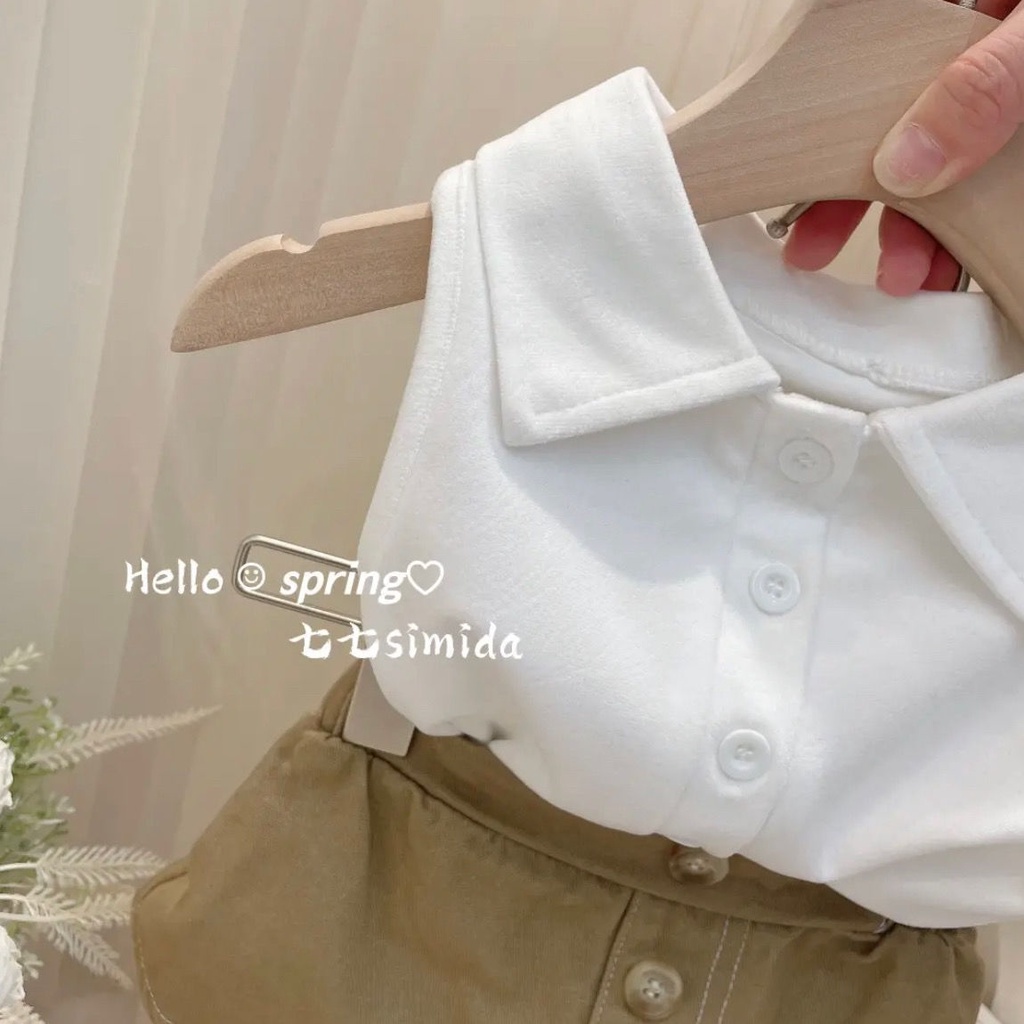 Bộ Áo Thun + Quần Short Thời Trang Mùa Hè 2022 Phong Cách Nhật Hàn Mới Cho Bé Gái