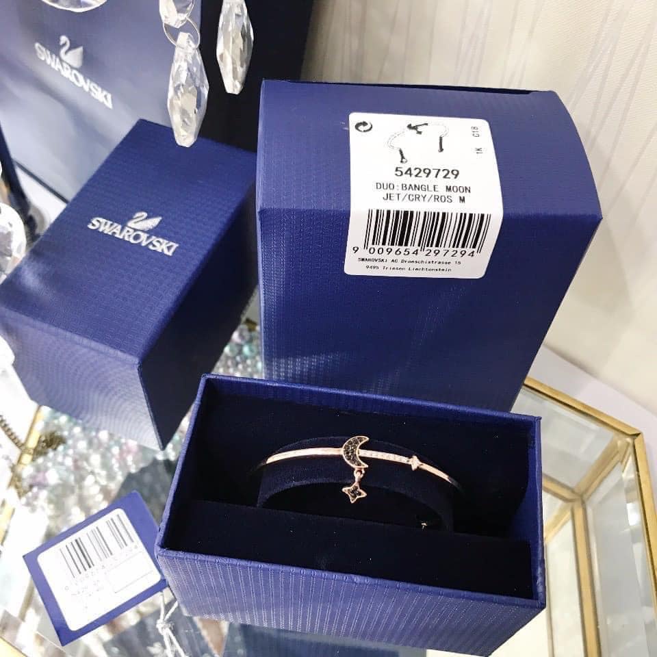 Lắc tay Swarovski 5429729 Symbolic Moon Vòng tay hình mặt trăng Vàng hồng size M