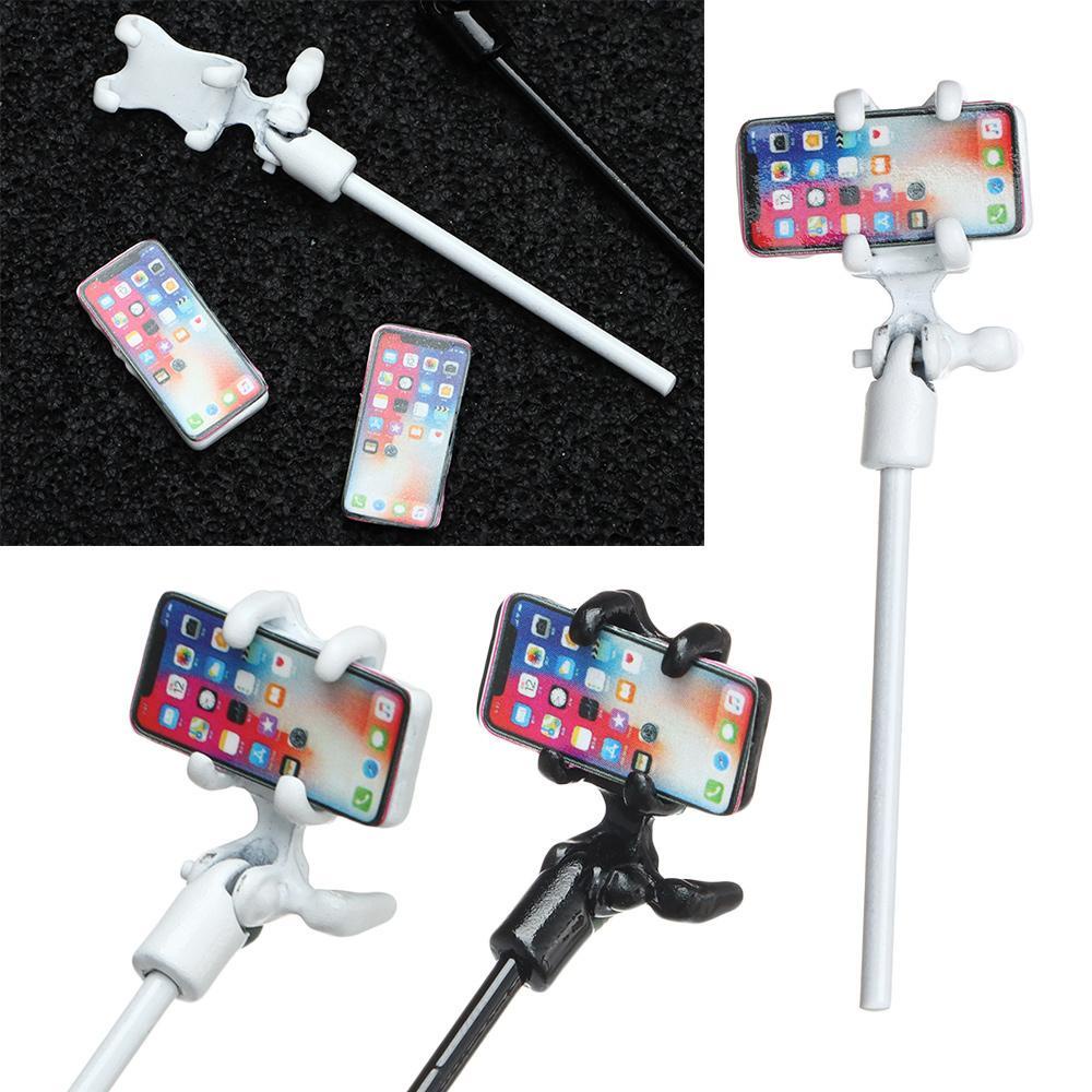 Đồ Chơi Gậy Tự Sướng Màu Trắng / Đen Mini Trang Trí Nhà Búp Bê