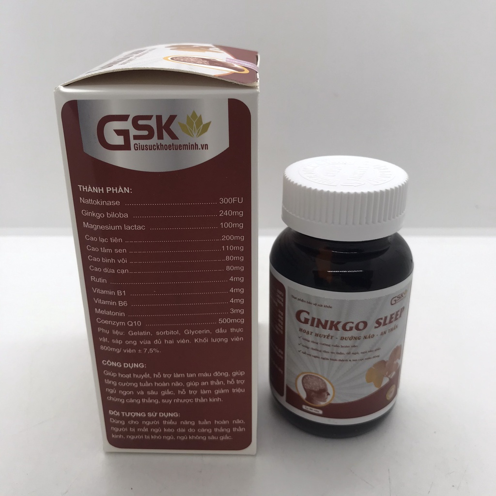 Hoạt huyết dưỡng não GINKGO SLEEP mẫu mới - Giúp dưỡng tâm an thần, dễ ngủ, ngủ sâu giấc