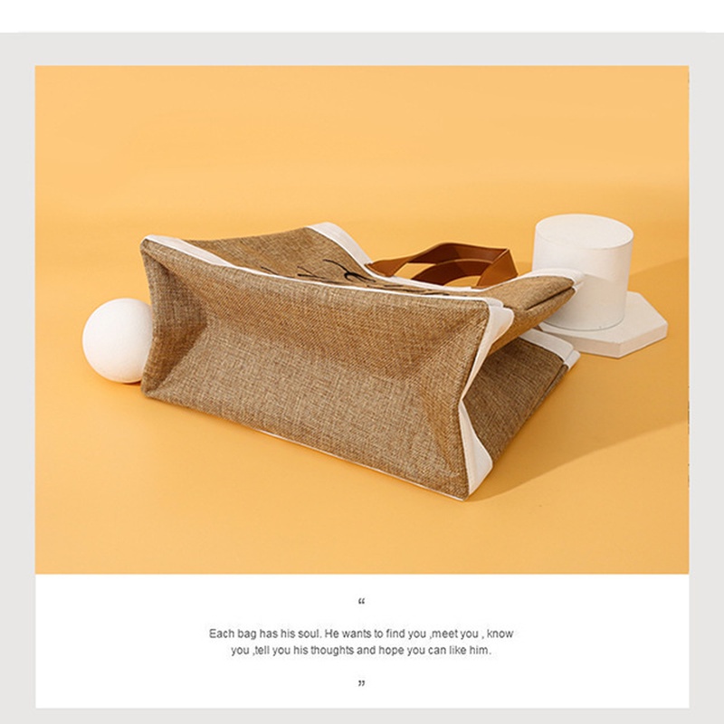 Túi tote Xách Tay / Đeo Vai Bằng Vải Lanh Cotton Phong Cách Âu Mỹ Mới Gylb428
