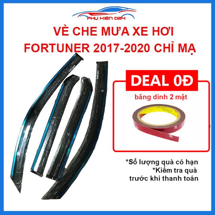 Vè mưa Fortuner 2017-2018-2019-2020 vè chỉ mạ che mưa bảo vệ xe