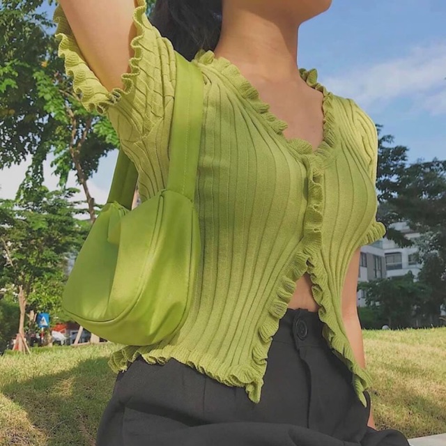 Áo Len Cút Hở Bụng| Freesize