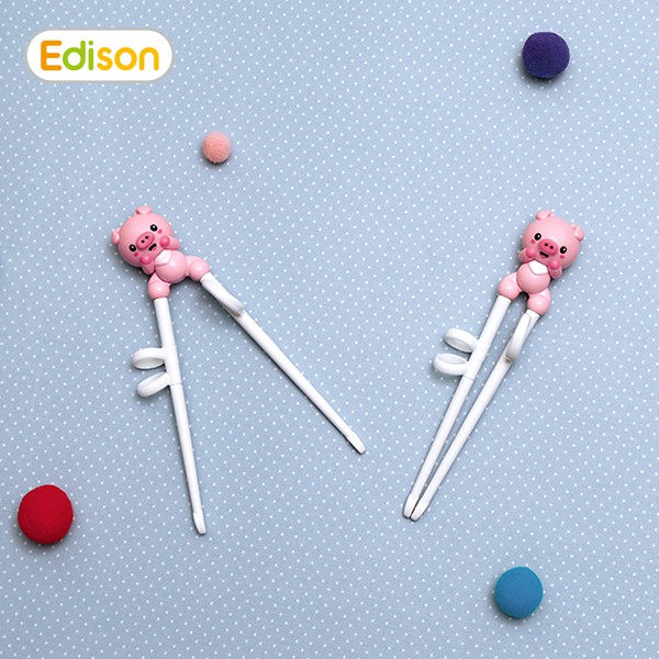 Đũa tập gắp cho bé, tập ăn xỏ ngón bằng nhựa nhãn hiệu Edison
