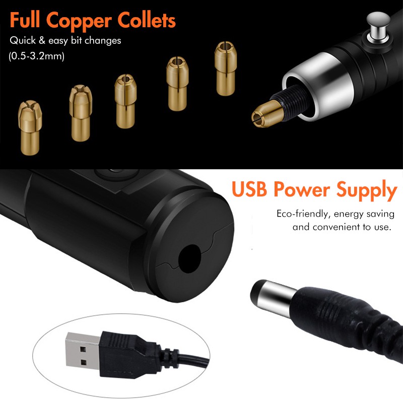 Bút Khoan Điện Mini Cầm Tay Cổng USB Dùng Để Khắc/Đánh Bóng/Đánh Bóng