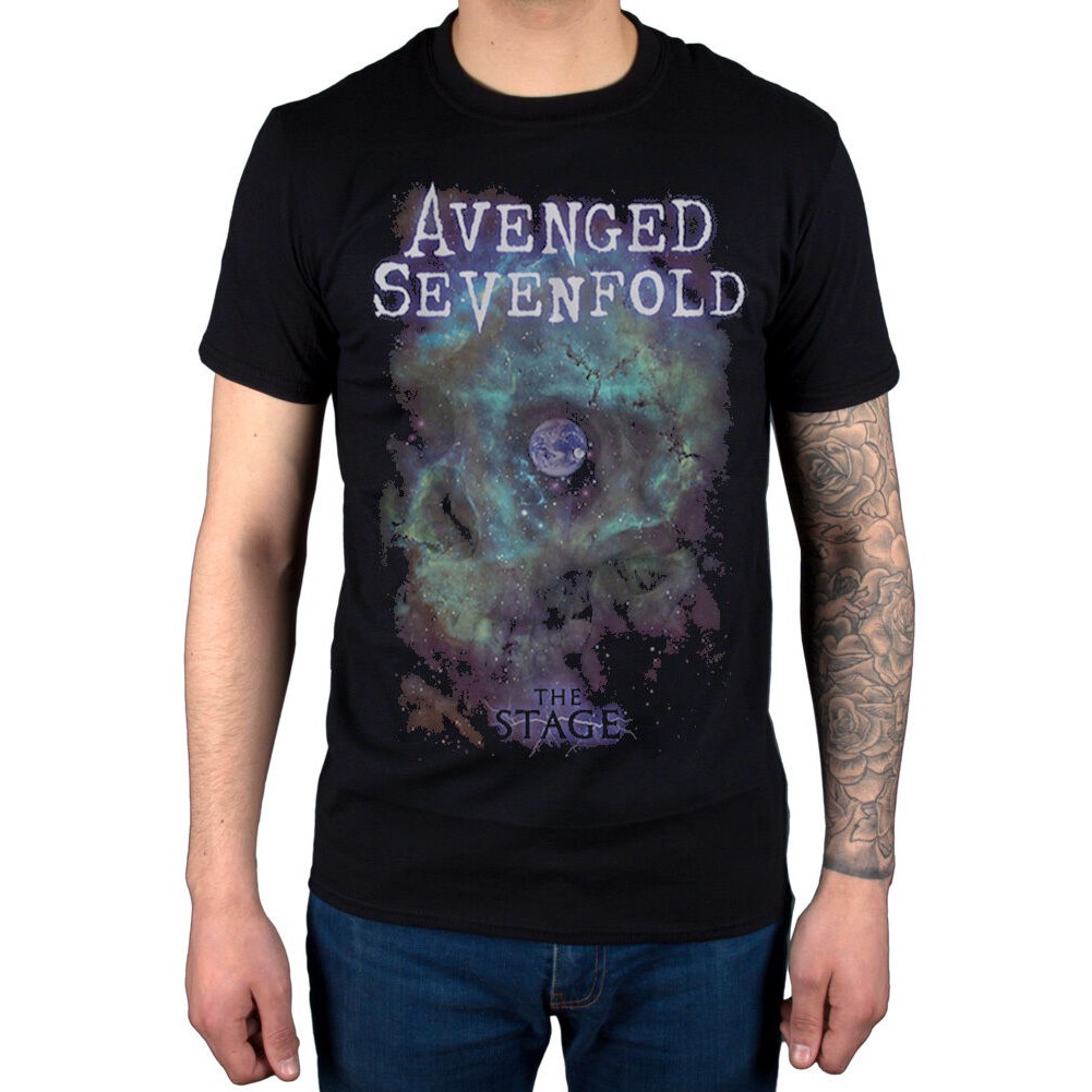 Avenged Printing Sevenfold Space Soft Face Band Music Comfortable Tour Merch Wakin Gildan Men's Short T Shirts