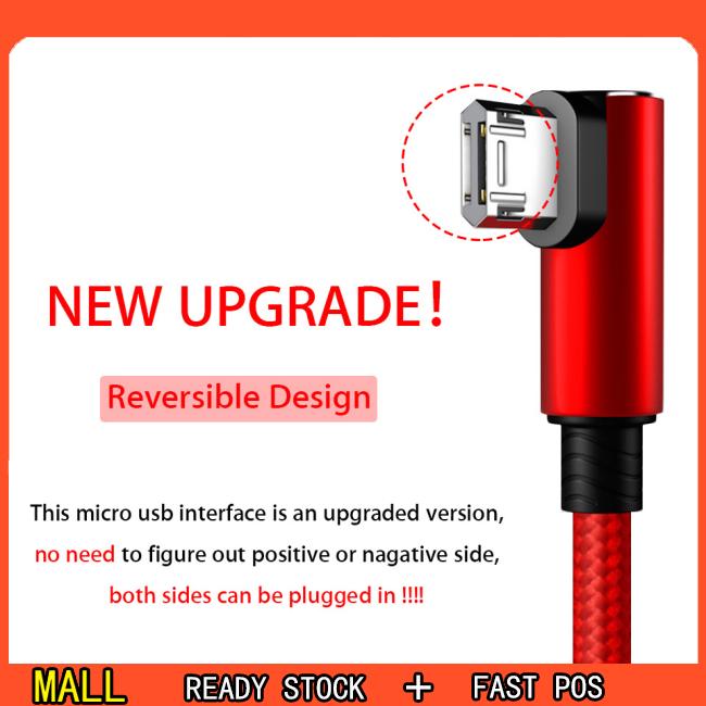 Dây cáp 3 trong 1 cổng Micro USB Type C cho iPhone 90 độ