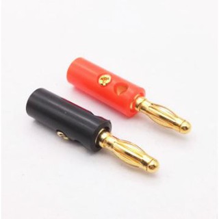 Jack bắp chuối đực mạ Niken 4mm - 1 Cặp đỏ đen