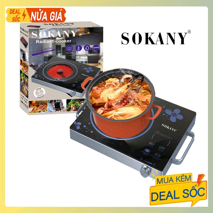 Bếp điện hồng ngoại Sokany SK 3568 2200W- Mặt Kính Chịu Nhiệt Chống Trầy Không Kén Nồi