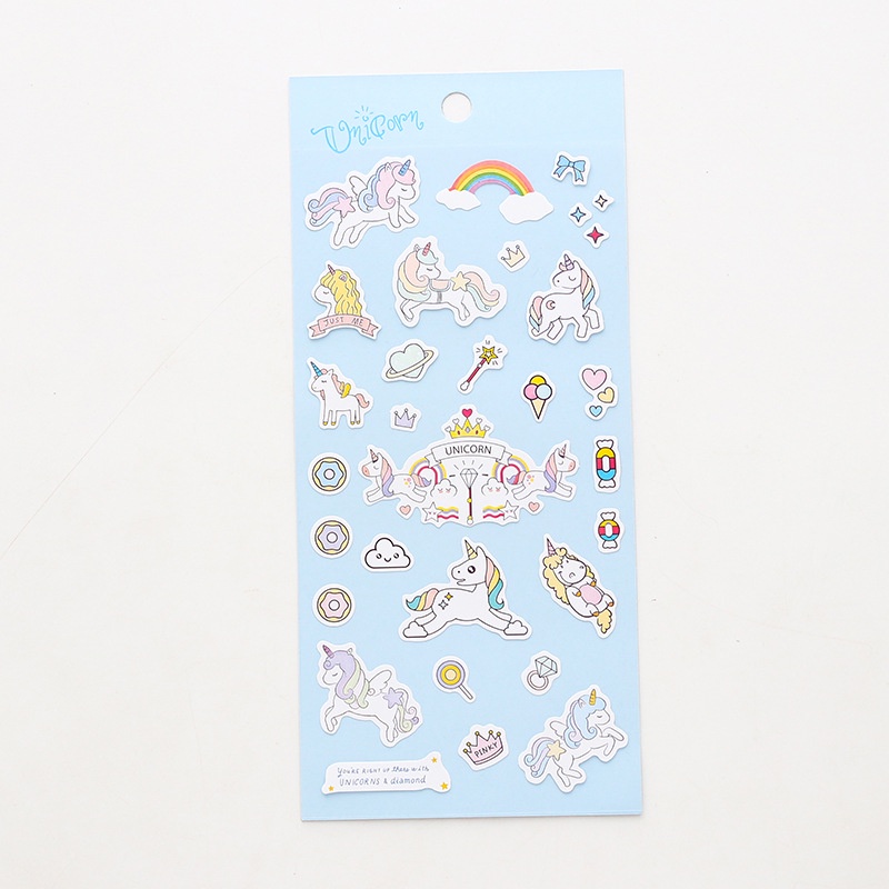 Sticker Dán Trang Trí Sổ Tay diy Hình Kỳ Lân Dễ Thương Sáng Tạo Phong Cách Hàn Quốc