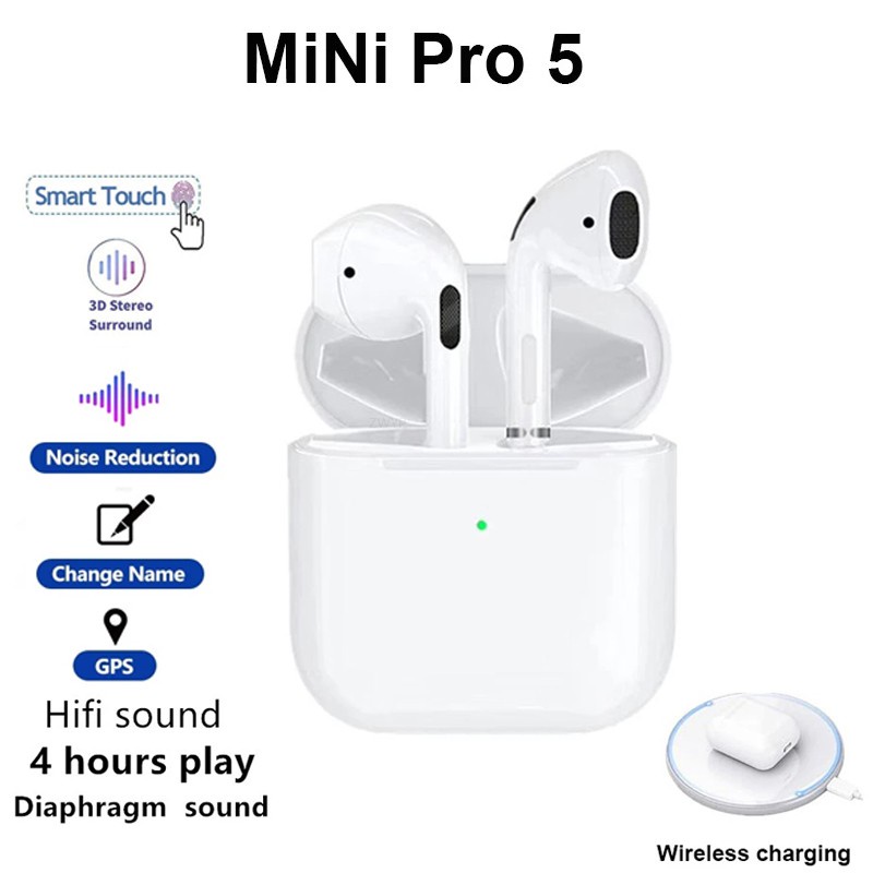 Ban Đầu PRO5 TWS Bluetooth Mini Haedset Tai Nghe Tai Nghe Nhét Tai Không Dây-Tai Stereo Tay Gọi Tai Nghe PRO 5 PK PRO 4 Tai Nghe Nhét Tai ^ MK ^