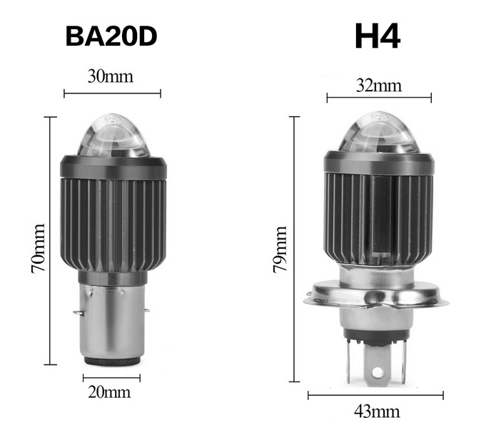 Đèn Pha Led H4 Ba20d Hai Màu Sắc Dành Cho Xe Mô Tô