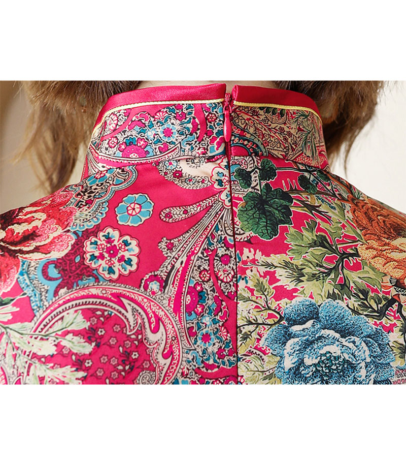 Đầm Sườn Xám Dài Bằng Lụa Mỏng Phong Cách vintage Có 8 Màu 4XL