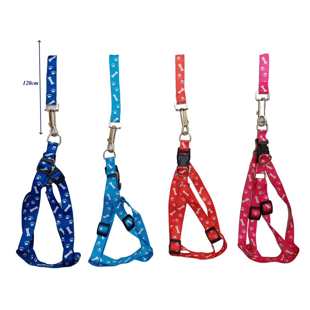Dây dắt kèm yếm cho Chó Mèo từ 10kg đến 15kg Bản rộng 2cm Chất liệu dù mềm dẻo, Yếm có thể điều chỉnh to nhỏ