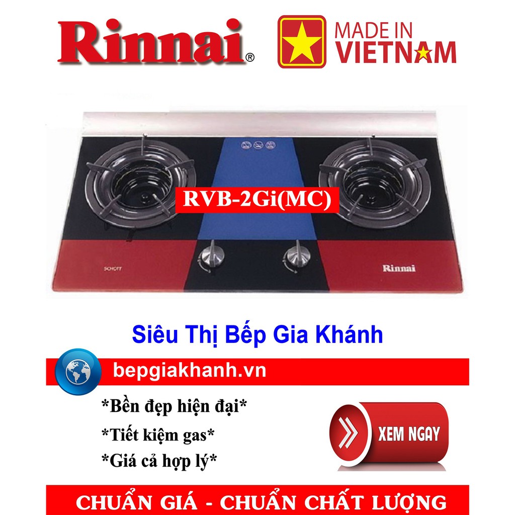 Bếp gas âm buồng đốt trong Rinnai RVB-2Gi(MC) sản xuất tại Việt Nam