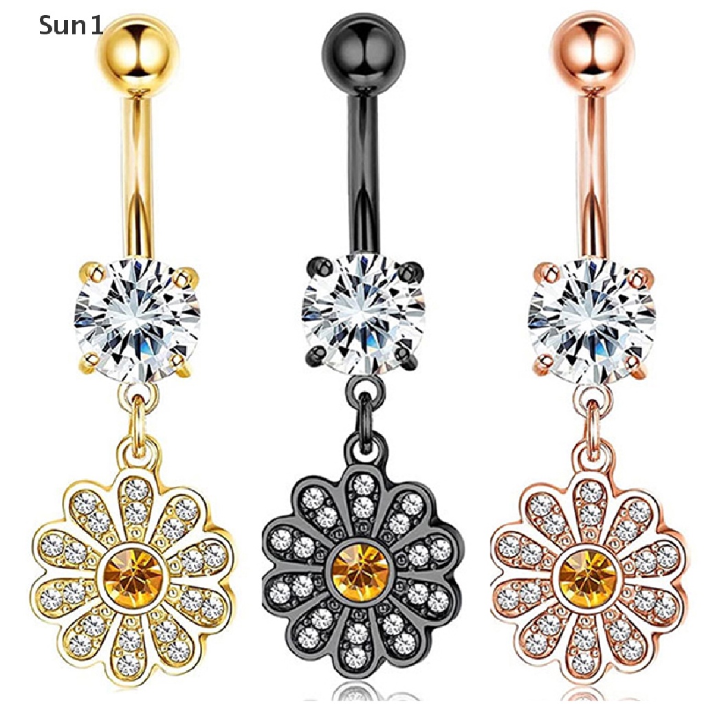 1 Khuyên Rốn Hình Hoa Đính Đá Zircon Thời Trang Cho Nữ