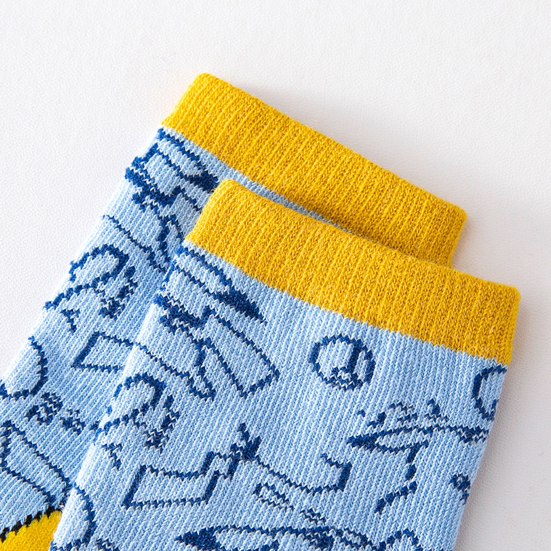 [THOAMS KIDS] Set 5 Đôi Vớ Cotton Thoải Mái Họa Tiết Hoạt Hình Pikachu Cho Bé 1-12 Tuổi