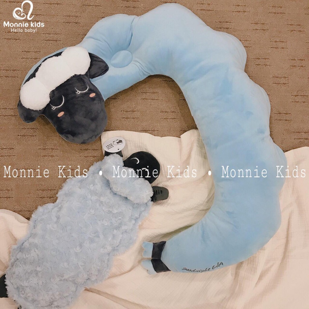 Gối ôm cừu đa năng All In One Goodnight Baby Hàn Quốc (Gối chữ C ngược)