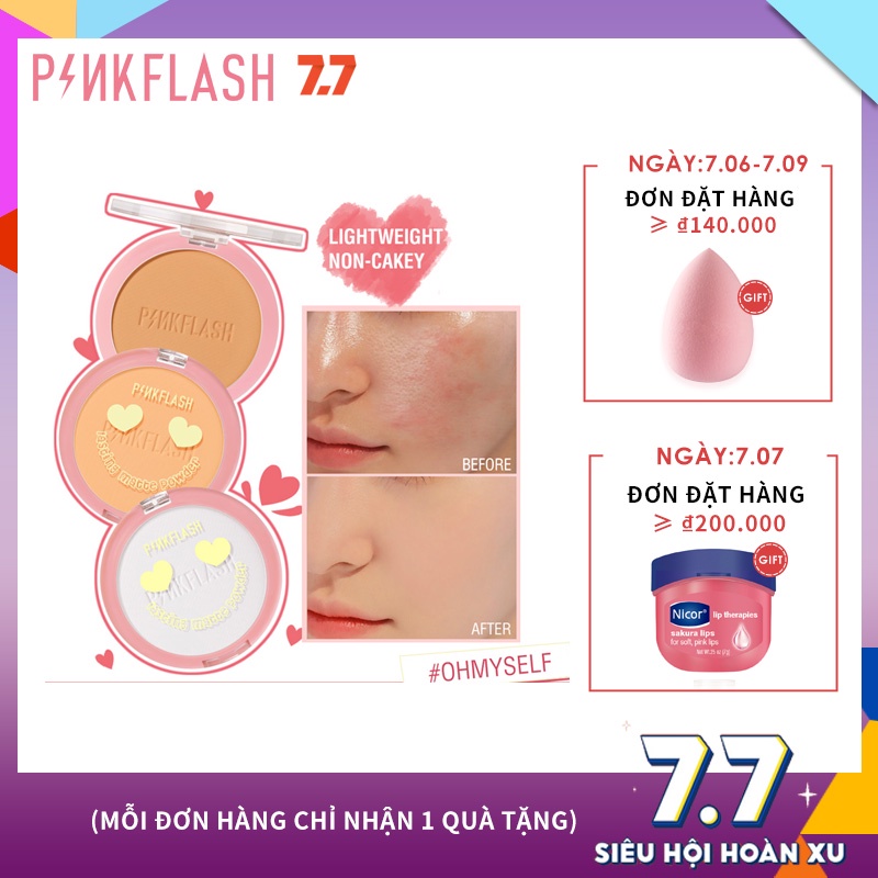 Pinkflash(Hàng Mới Về) Phấn Phủ Dạng Nén Kiềm Dầu Lâu Trôi Lên Đến 8 Giờ