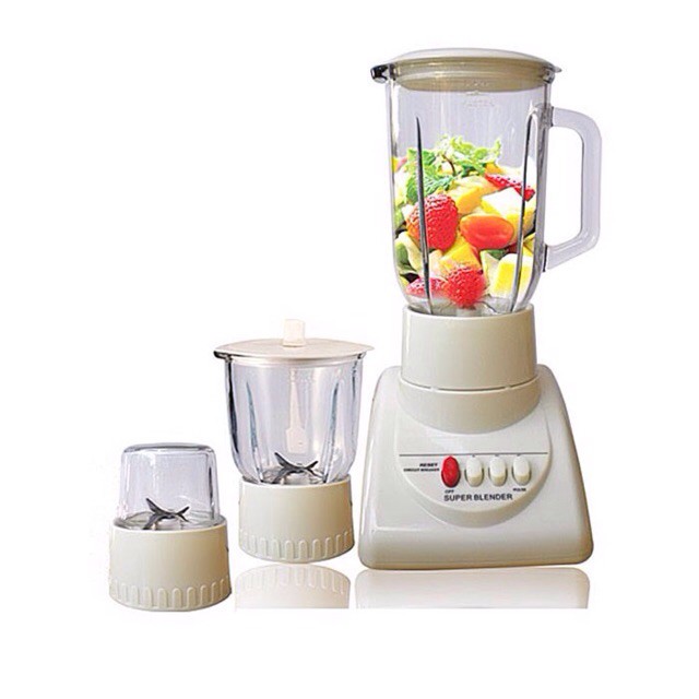 [Bảo hành 12 tháng]Máy xay sinh tố, xay tiêu, xay thịt, rau củ... 3 cối thủy tinh JipLai/Kim cuơng, 350W, màu ngẫ