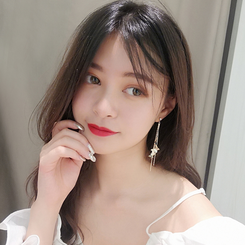 Hoa Tai Dáng Dài Phối Nơ Xinh Xắn Thời Trang Cho Nữ