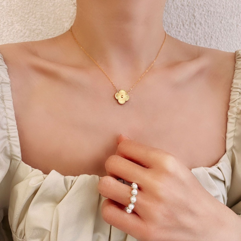 Vòng Tay / Dây Chuyền Bằng Thép Titan Mạ Vàng 18k Phong Cách mori Hàn Quốc Đơn Giản Cho Nữ