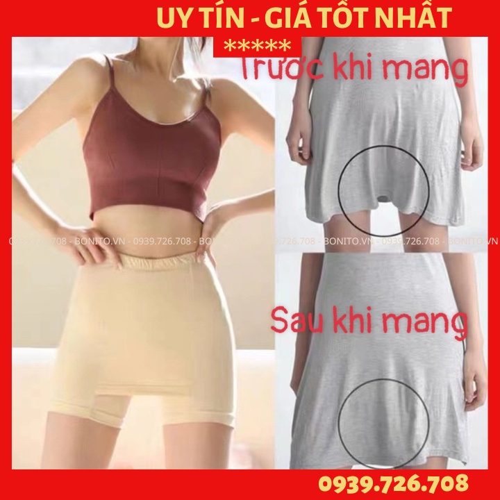Quần mặc trong váy che khuyết điểm vùng tam giác giúp mang váy đầm thanh lịch màu TRẮNG ĐEN DA