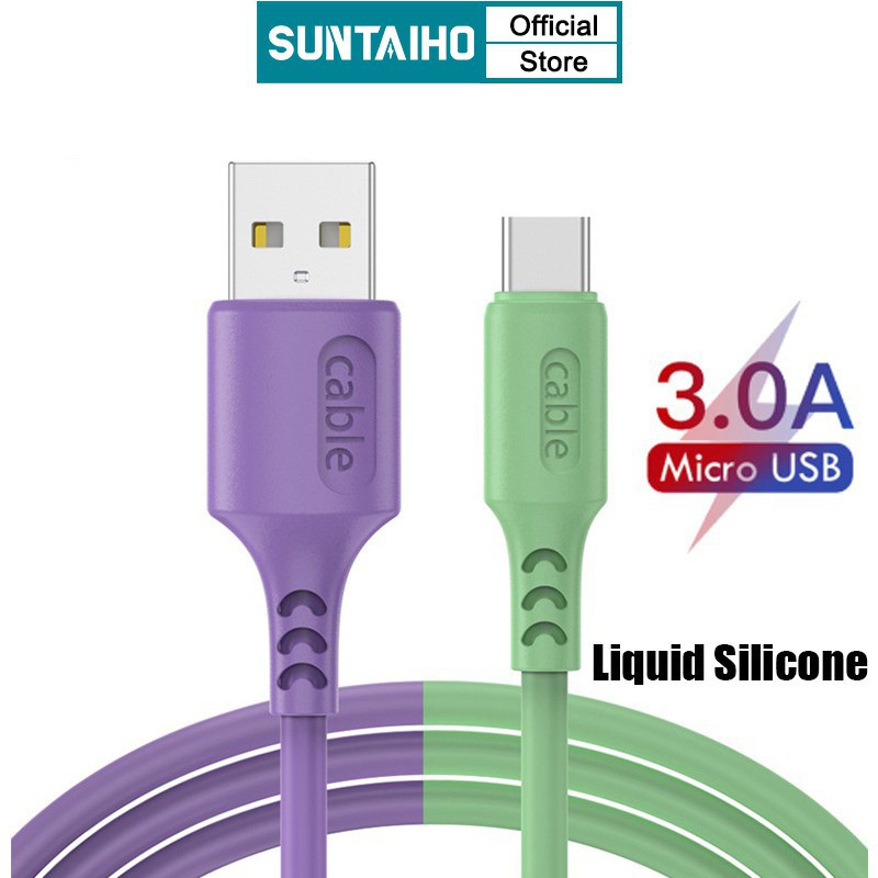 Cáp sạc SUNTAIHO nhựa nhám mềm cho các thiết bị iPhone 12 Pro Max 12 mini Micro USB Type C iPhone 11 Pro X XS Max 7 8 Plus 5 6 S 6S iPad