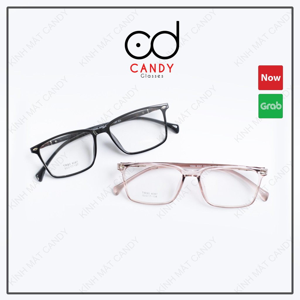 Gọng kính cận vuông nhựa dẻo nam nữ 8087 - Tiệm kính Candy