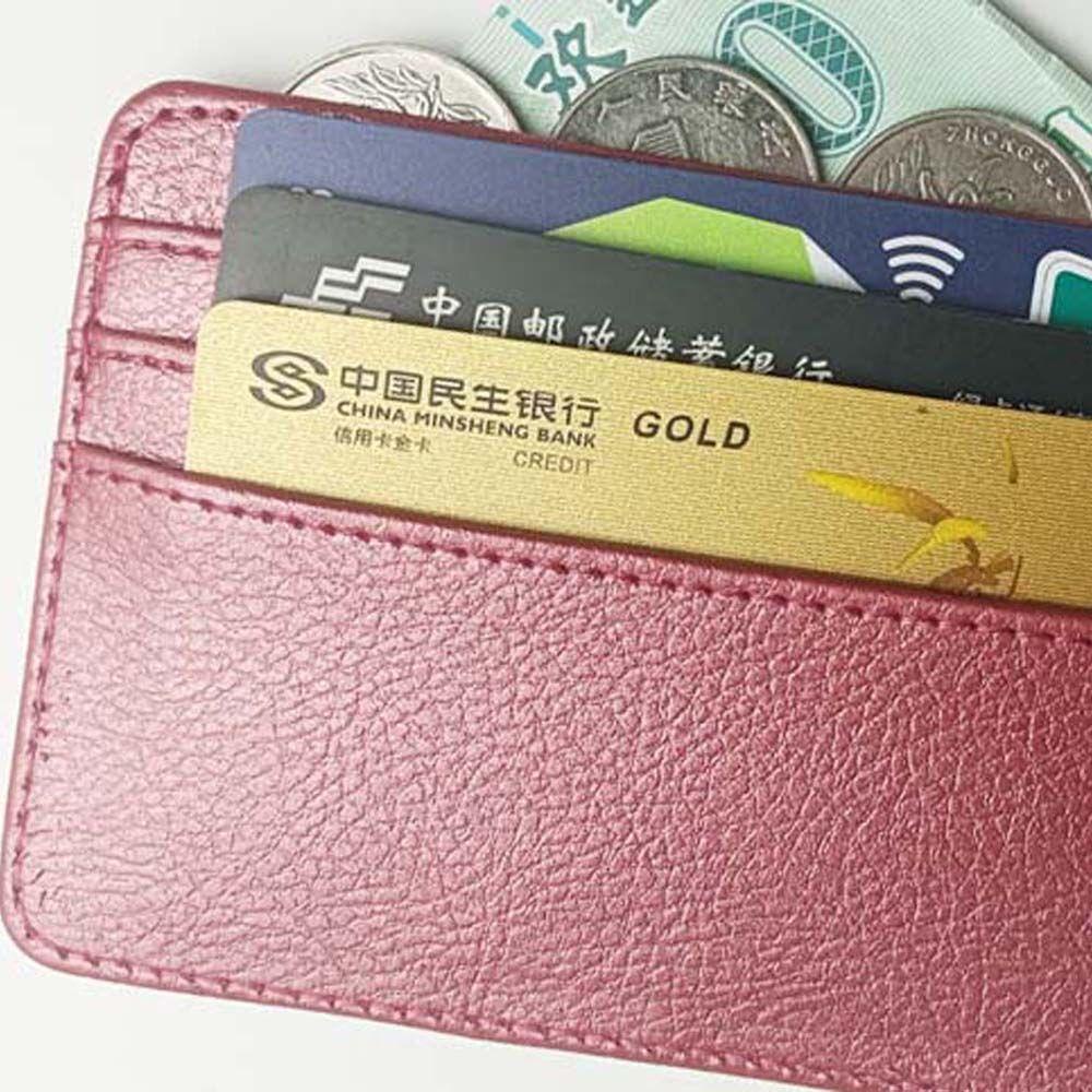 Ví Da Đựng Thẻ / Tiền Xu Có Kẹp Tiện Dụng Cho Nữ