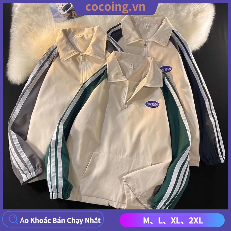 Áo Khoác Polo Chui Đầu Dáng Rộng Chất Liệu Cotton Lụa Hai Lớp Phong Cách Thời Trang Đường Phố Cho Cặp Đôi