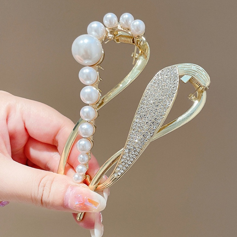 Kẹp Tóc Kim Loại Thiết Kế Đơn Giản Tinh Tế Phong Cách Hàn Quốc Cho Nữ
