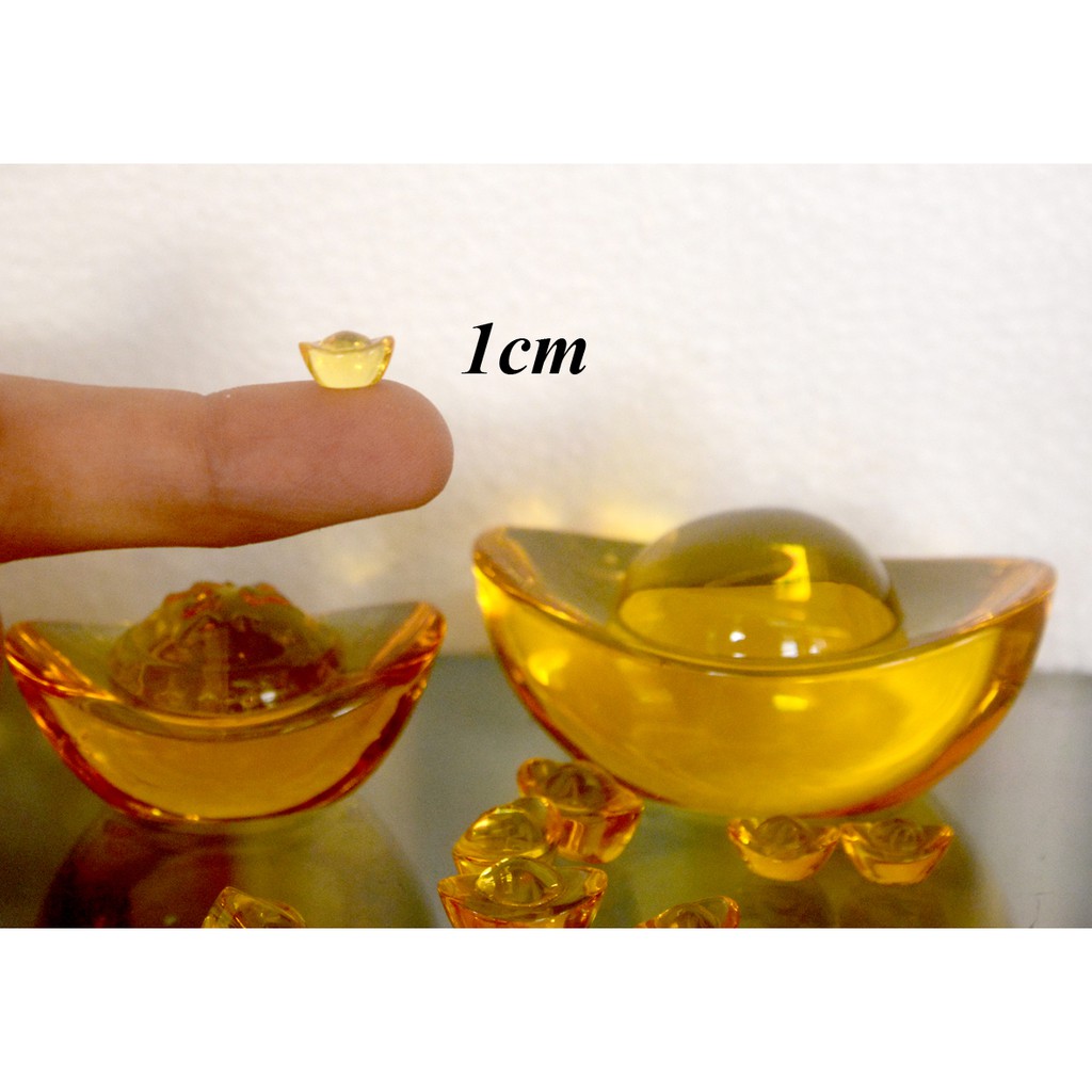 Thỏi vàng phong thủy tài lộc thủy tinh-hợp kim-Nhiều cỡ