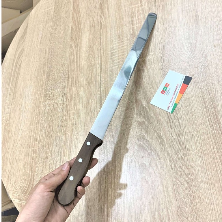 Dao cắt bánh mì, bánh bông lan răng cưa - cán gỗ siêu bén [Inox] dài 30cm, 35cm