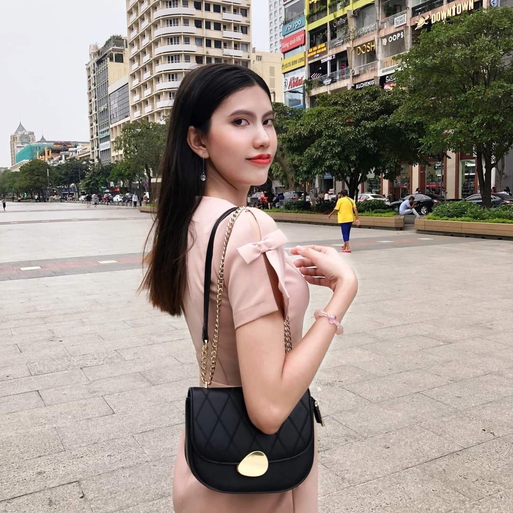 NOVA DRESS_Đầm body cuao basic đính nơ tay thanh lịch xinh xắn