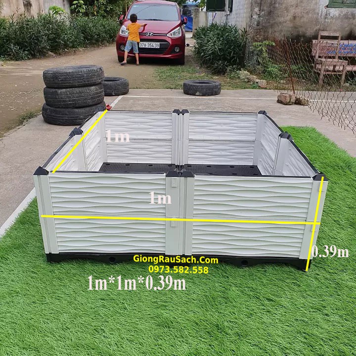 Chậu Ghép Trồng Rau Trồng Cây Các Loại Sân Thượng 100x100x39cm